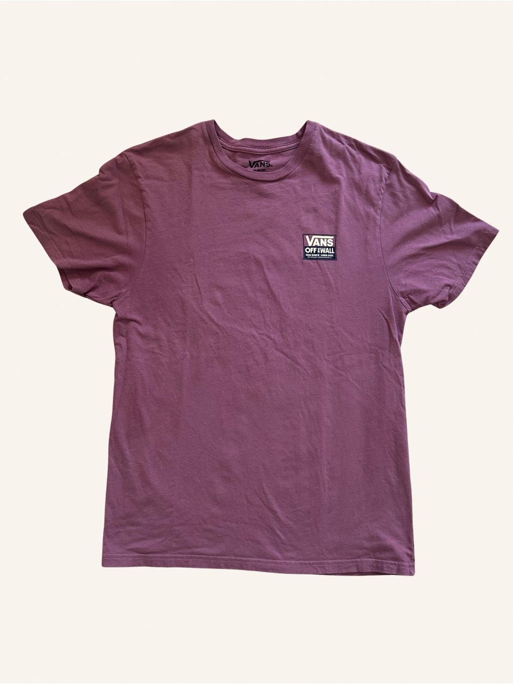 Vans Men's Off The Wall Crew Neck Tee - Maroon Red Size Medium
